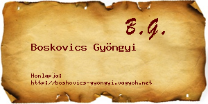 Boskovics Gyöngyi névjegykártya