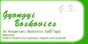 gyongyi boskovics business card